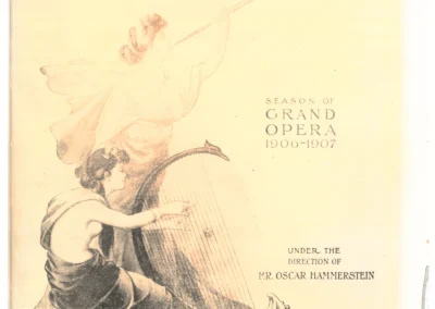 1906 Manhattan Center program cover featuring classical illustrations of women with instruments