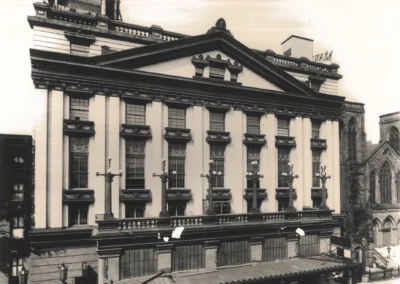Historic 1909 black-and-white photo of the Manhattan Center grand facade
